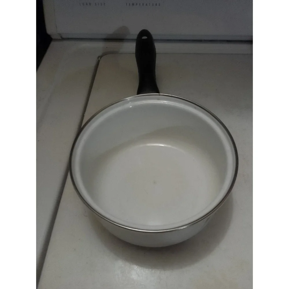 Vintage‎ Sunflower Pattern Enamelware Cookware Saucepan 6